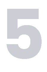 Number 5 to denote reason 5 out of 5 of why to use HGM GLOBAL